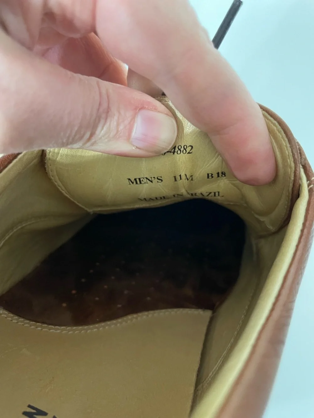 Johnston & Murphy Men's Brown Leather Oxford Cap Toe Dress Shoes, size 11